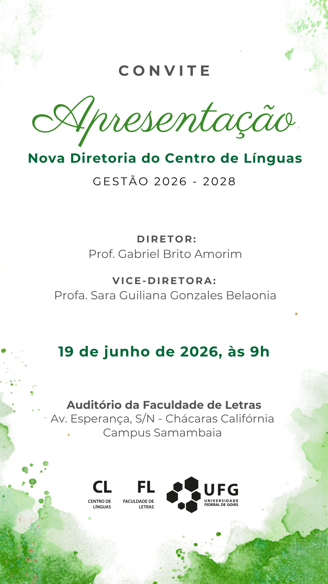 Imagem da publicação: 🏛️ Apresentação da Nova Diretoria do Centro de Línguas (UFG)