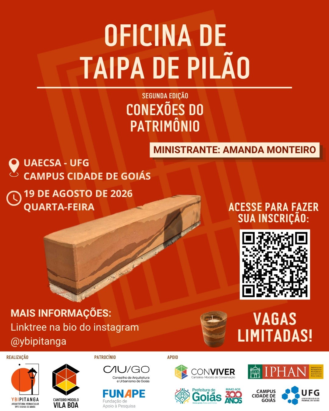 Imagem da publicação: Oficina de Taipa de Pilão no Campus Cidade de Goiás
