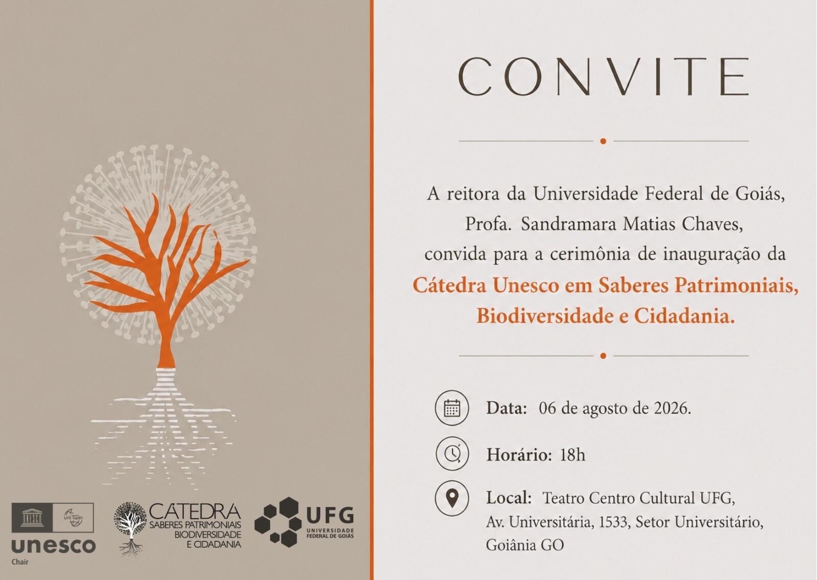 Imagem da publicação: Lançamento da Cátedra Unesco em Saberes Patrimoniais, Biodiversidade e Cidadania