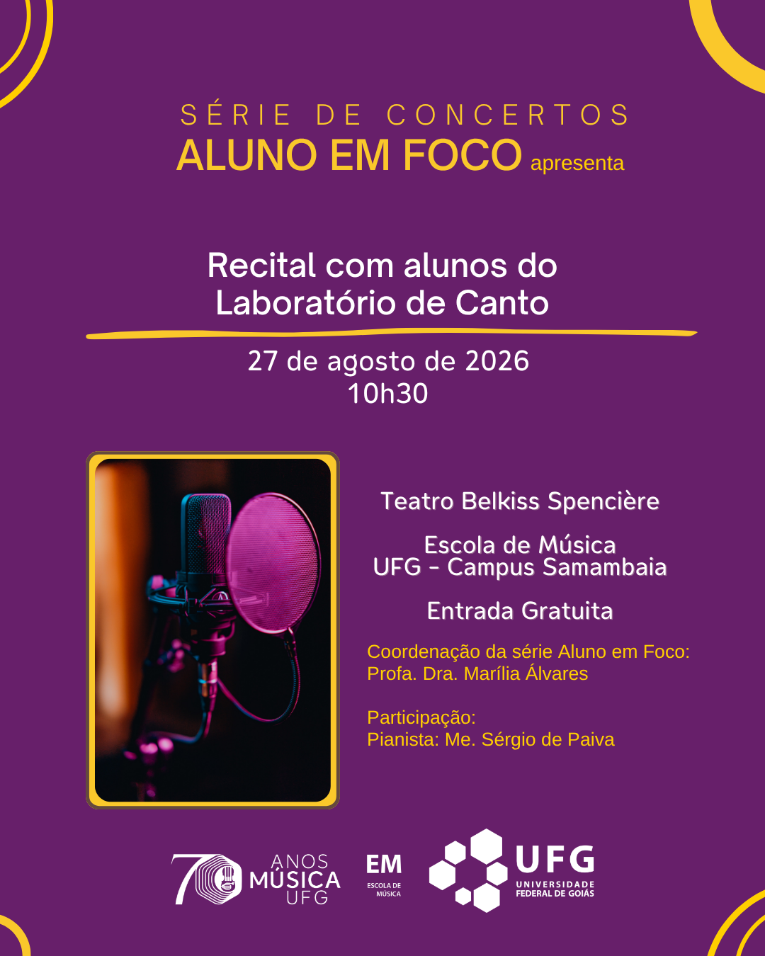 Imagem da publicação: Recital de Alunos do Laboratório de Canto na EMAC