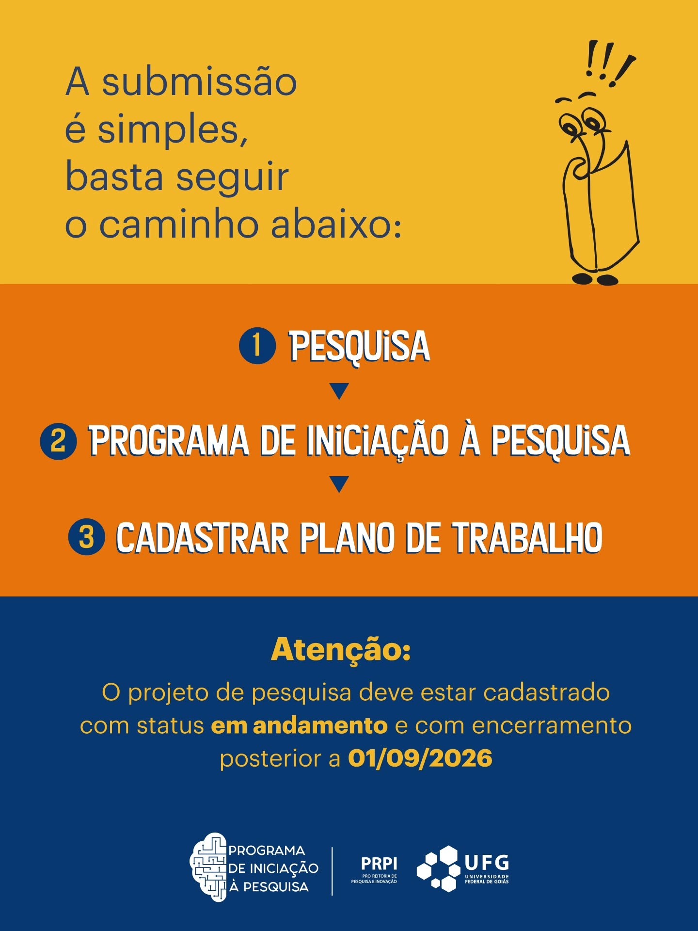 Imagem da publicação: Editais 2026/2027 do PIP/UFG: fique de olho nas datas!