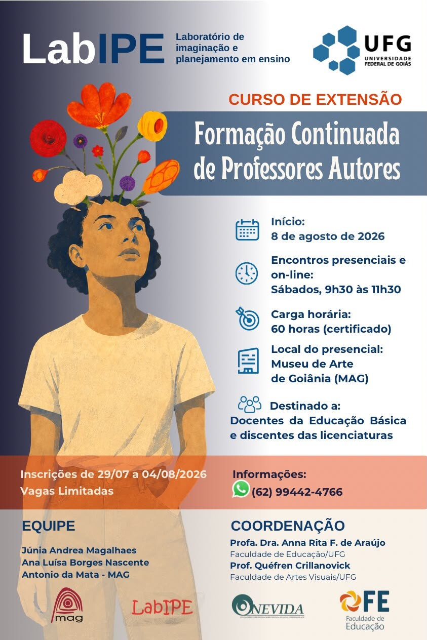 Imagem da publicação: Curso gratuito de extensão para professores: inscrições abertas na FE/UFG