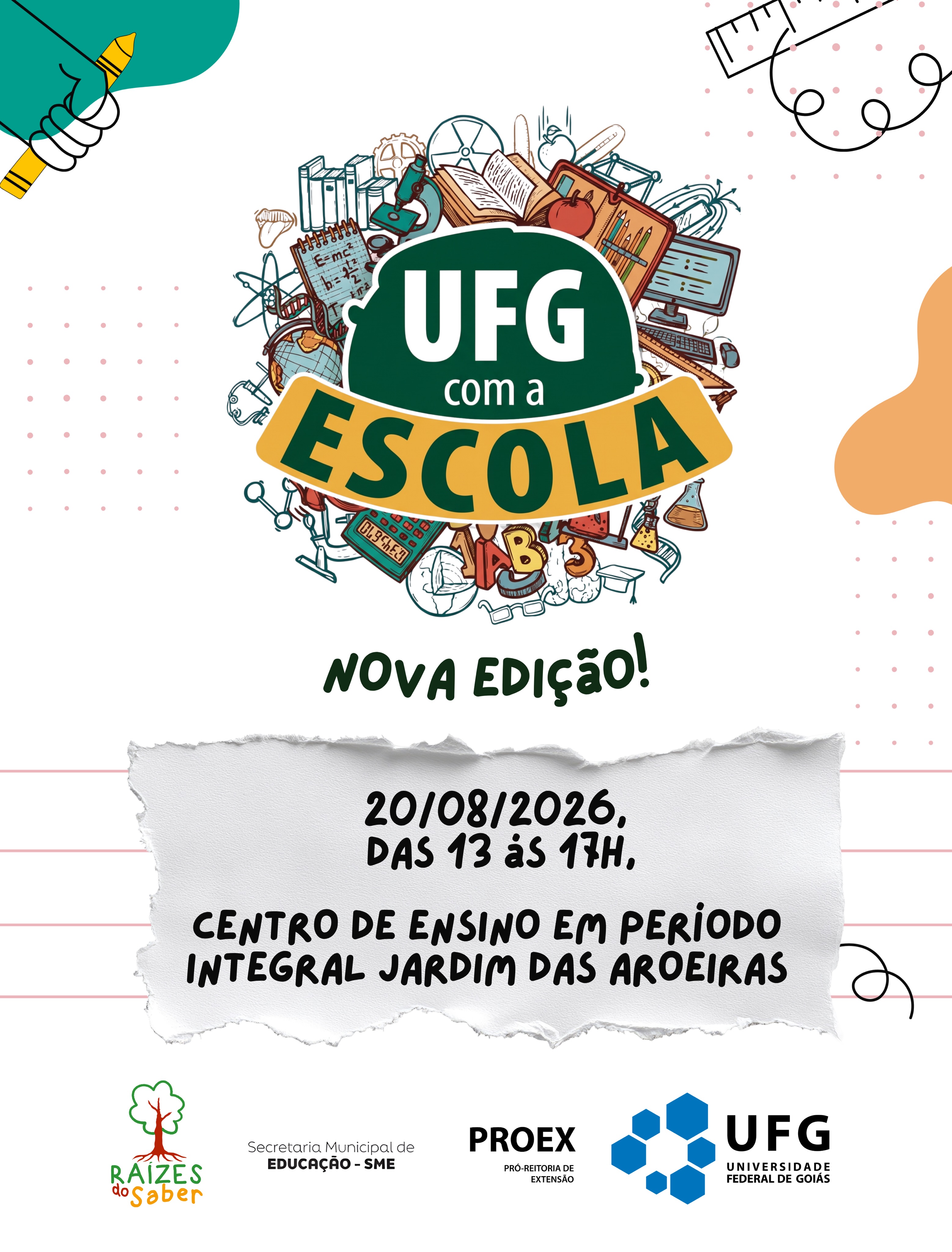 Imagem da publicação: UFG com a Escola: extensão no CEPI Jardim das Aroeiras (20/08)