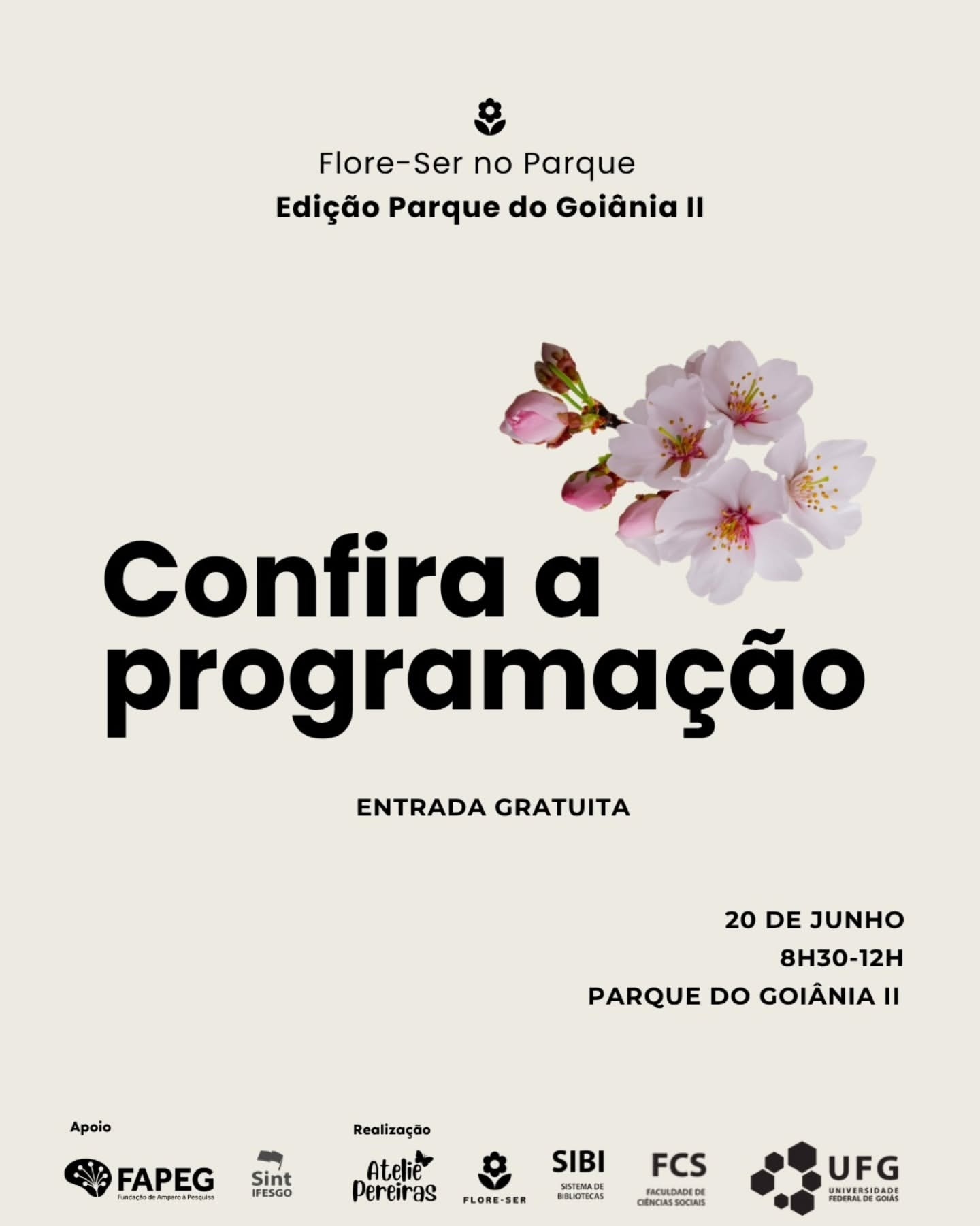 Imagem da publicação: 🌿 Flore-Ser no Parque — edição especial no Parque do Goiânia II (20/06)