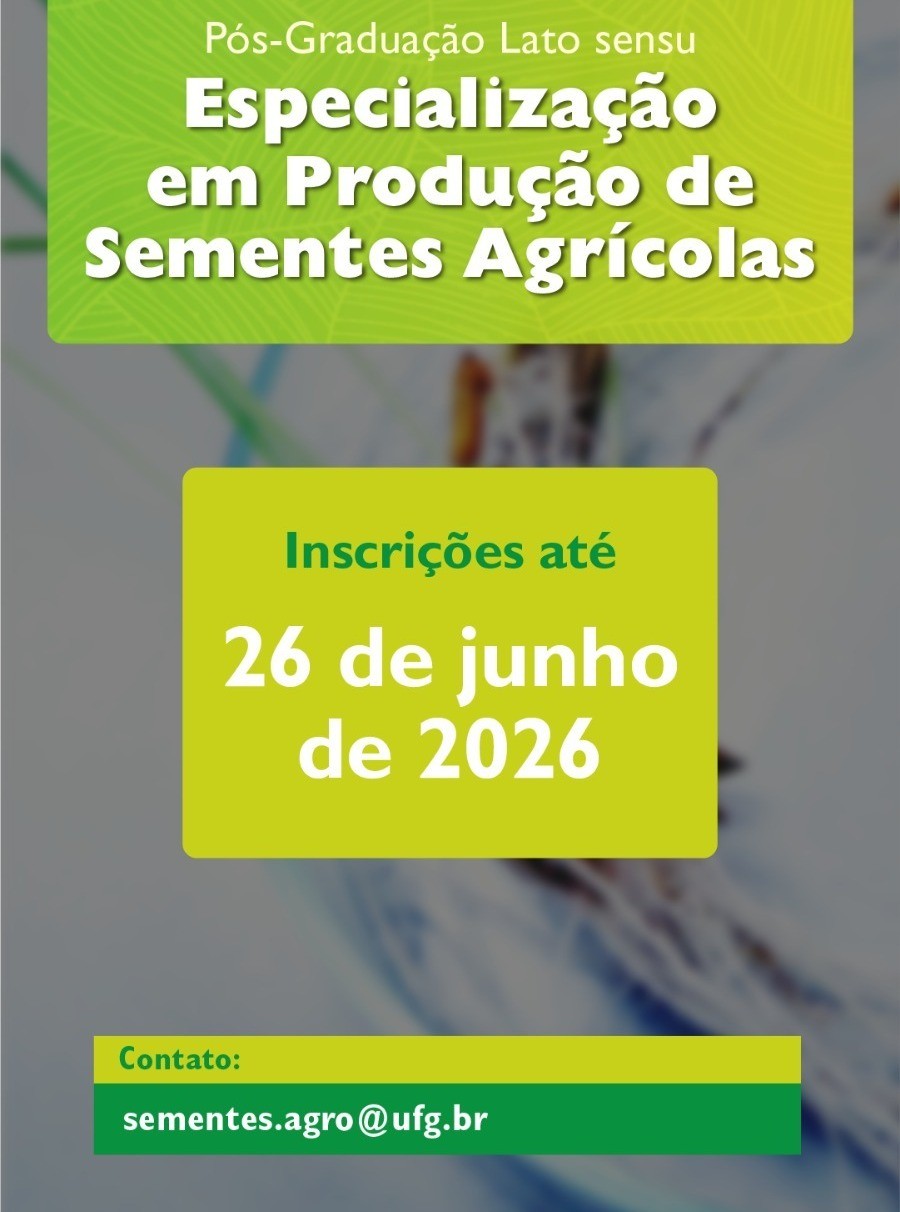Imagem da publicação: Prorrogadas as inscrições para Especialização em Produção de Sementes Agrícolas