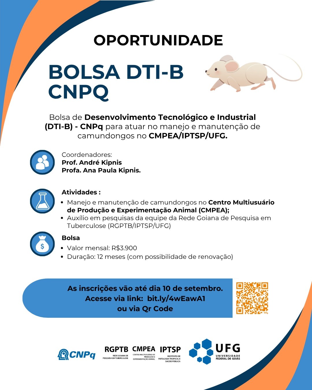Imagem da publicação: Bolsa DTI-B em Pesquisa em Tuberculose — Inscrições até 10/09