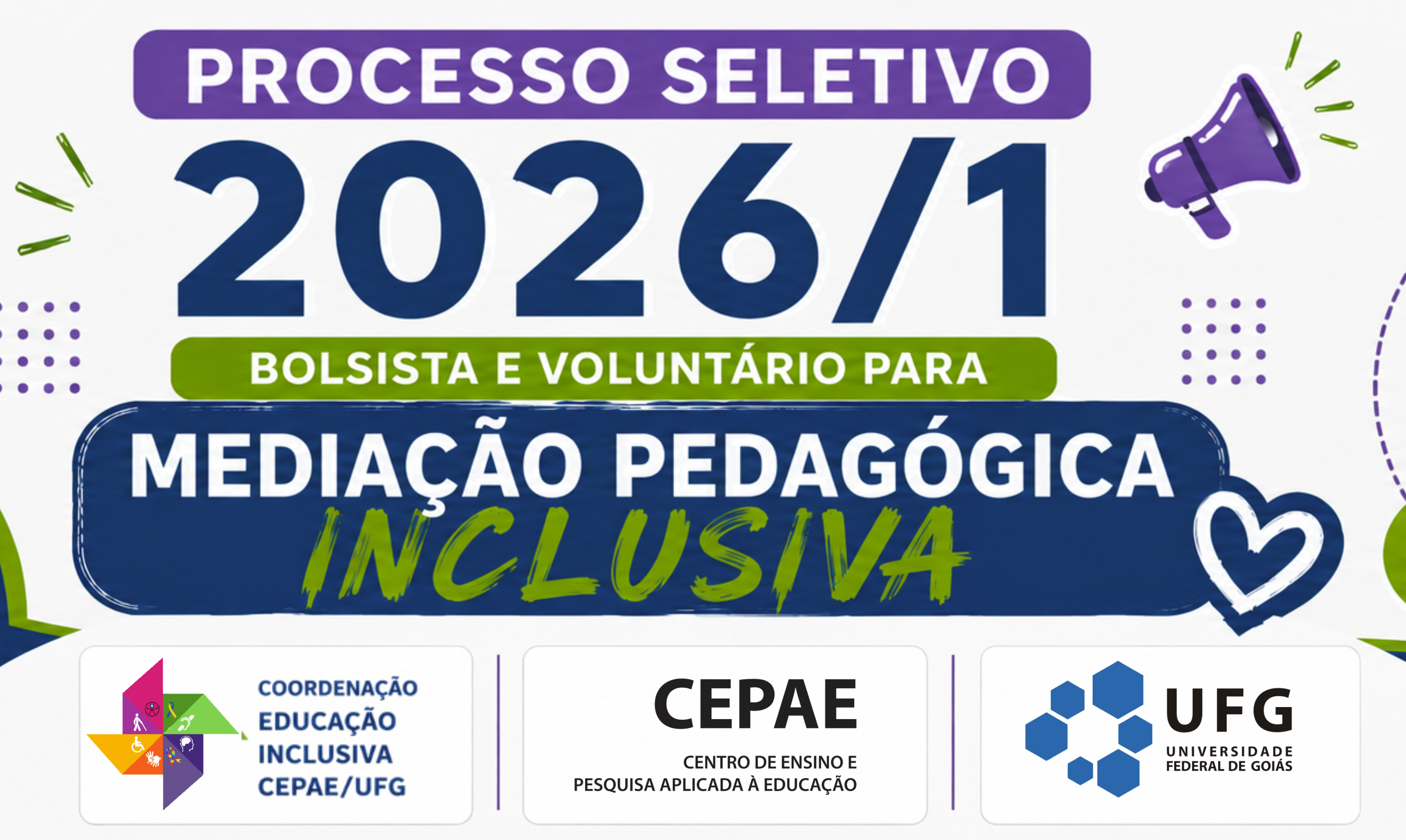 Imagem da publicação: Mediação Pedagógica Inclusiva: inscrições para bolsistas e voluntários