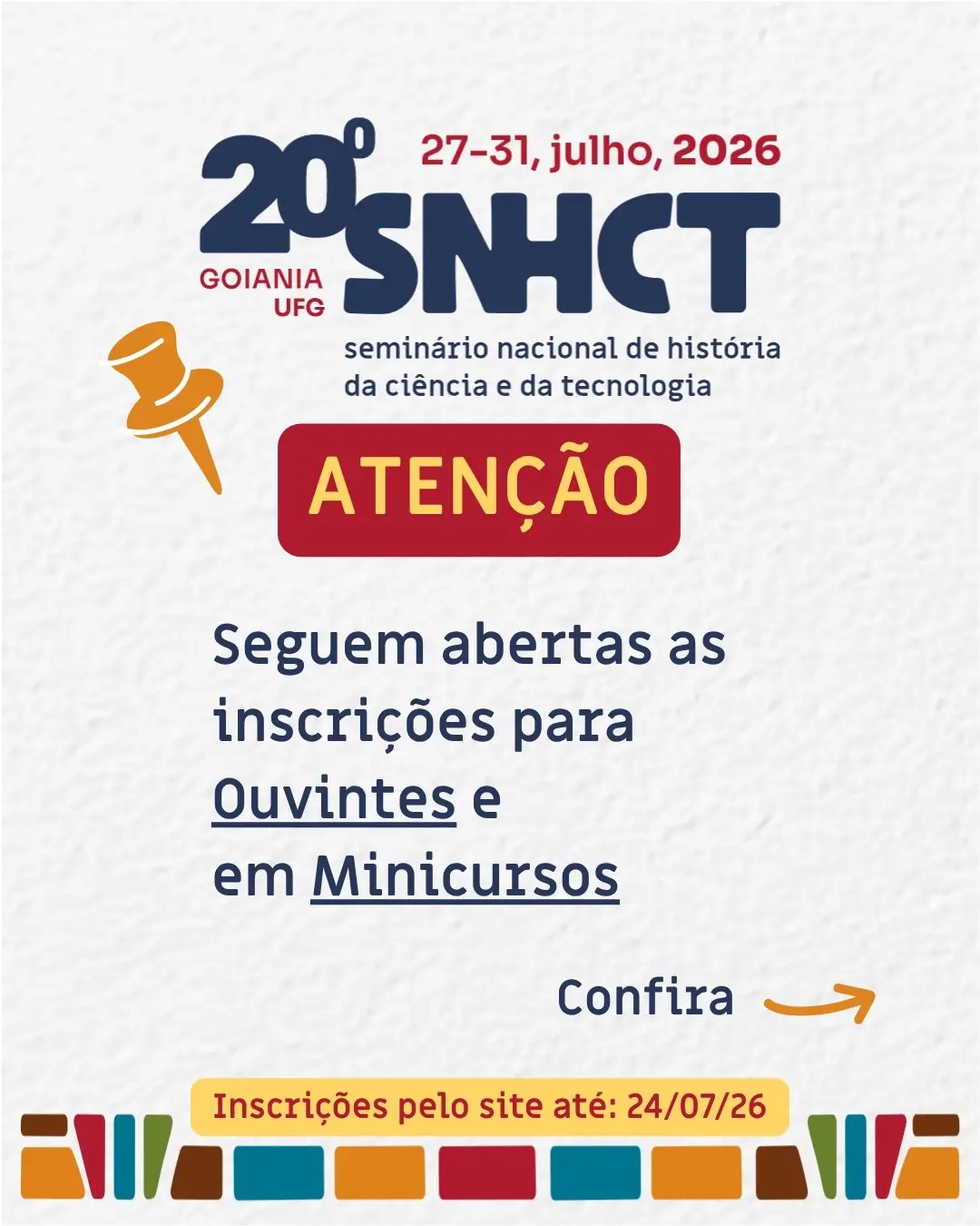 Imagem da publicação: 20º SNHCT traz lançamentos de livros em Goiânia