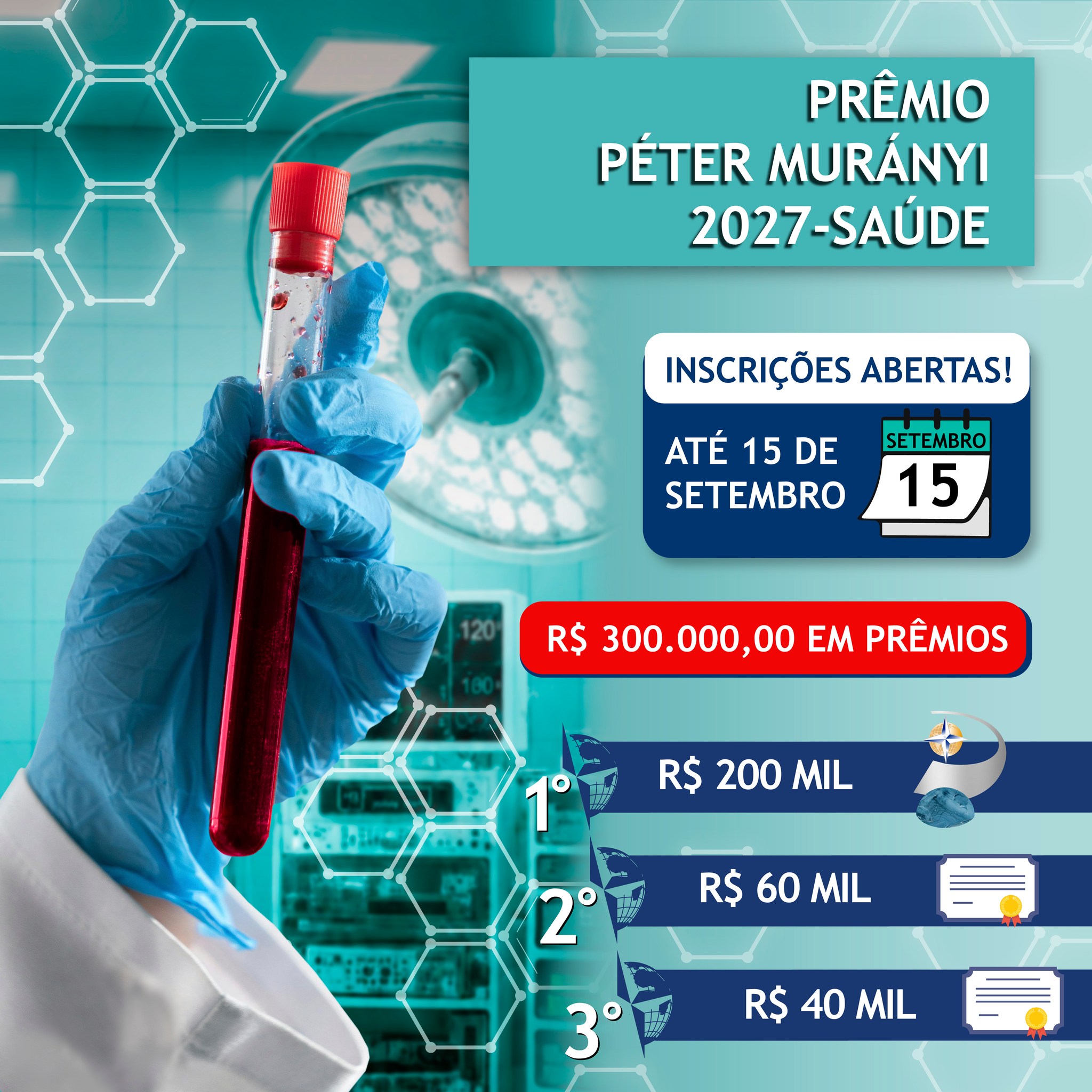 Imagem da publicação: Inscrições abertas para o Prêmio Péter Murányi 2027 na área da Saúde