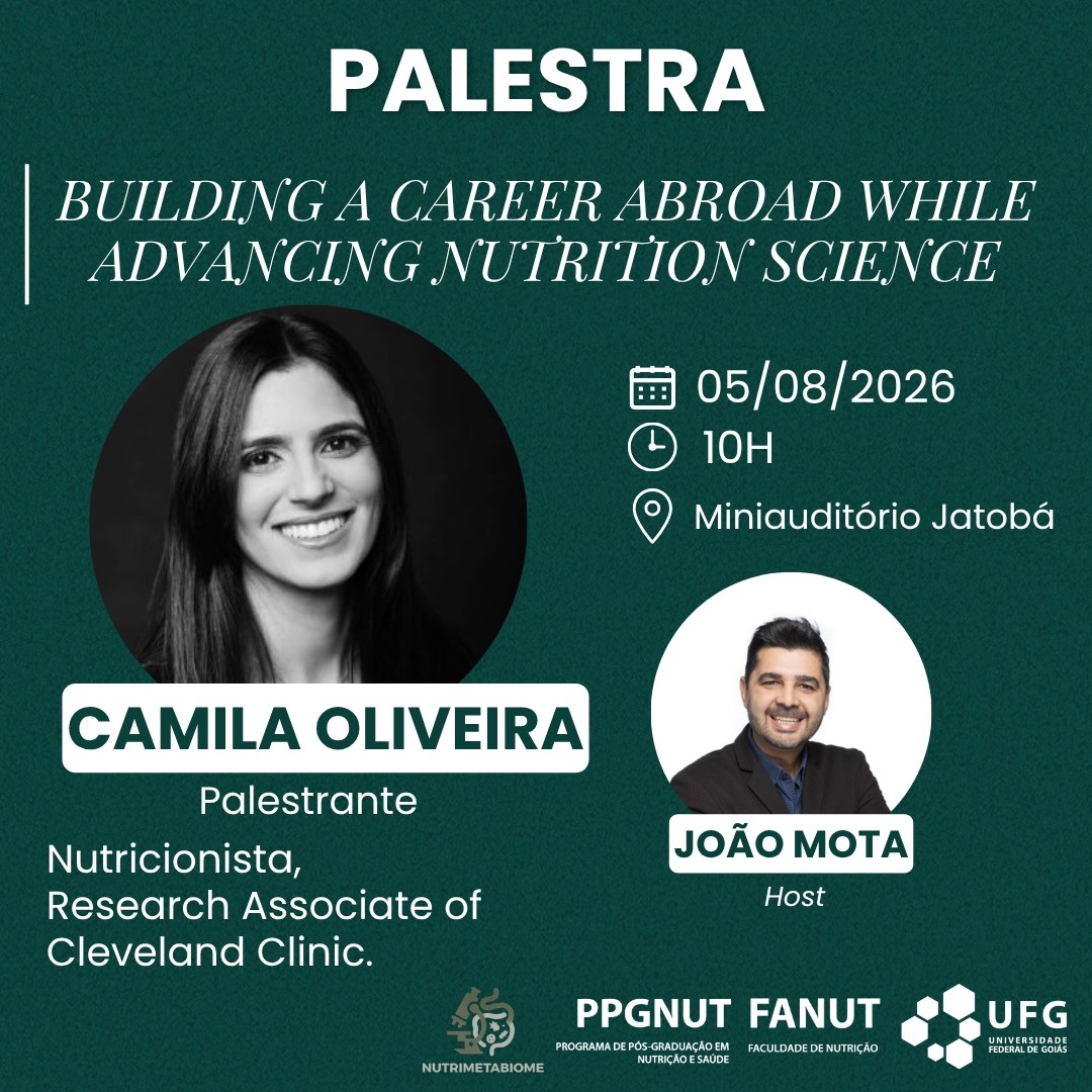 Imagem da publicação: Palestra com Dra. Camila Oliveira: Nutrição e Metabolismo