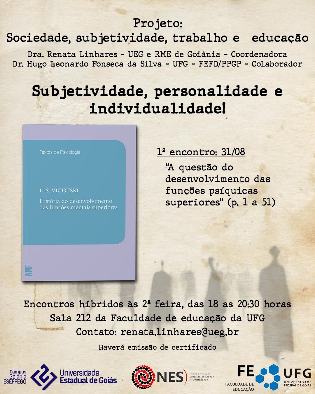 Imagem da publicação: Grupo de Estudos: Subjetividade, Personalidade e Individualidade — Vigotski (2026/2)