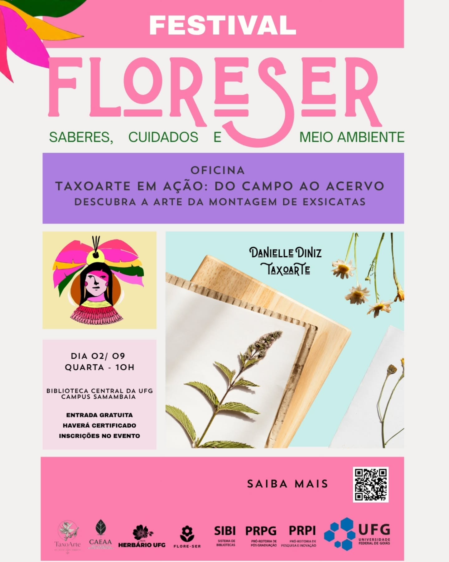 Imagem da publicação: Oficina TaxoArte em Ação: do Campo ao Acervo no Festival FloreSer 🌿