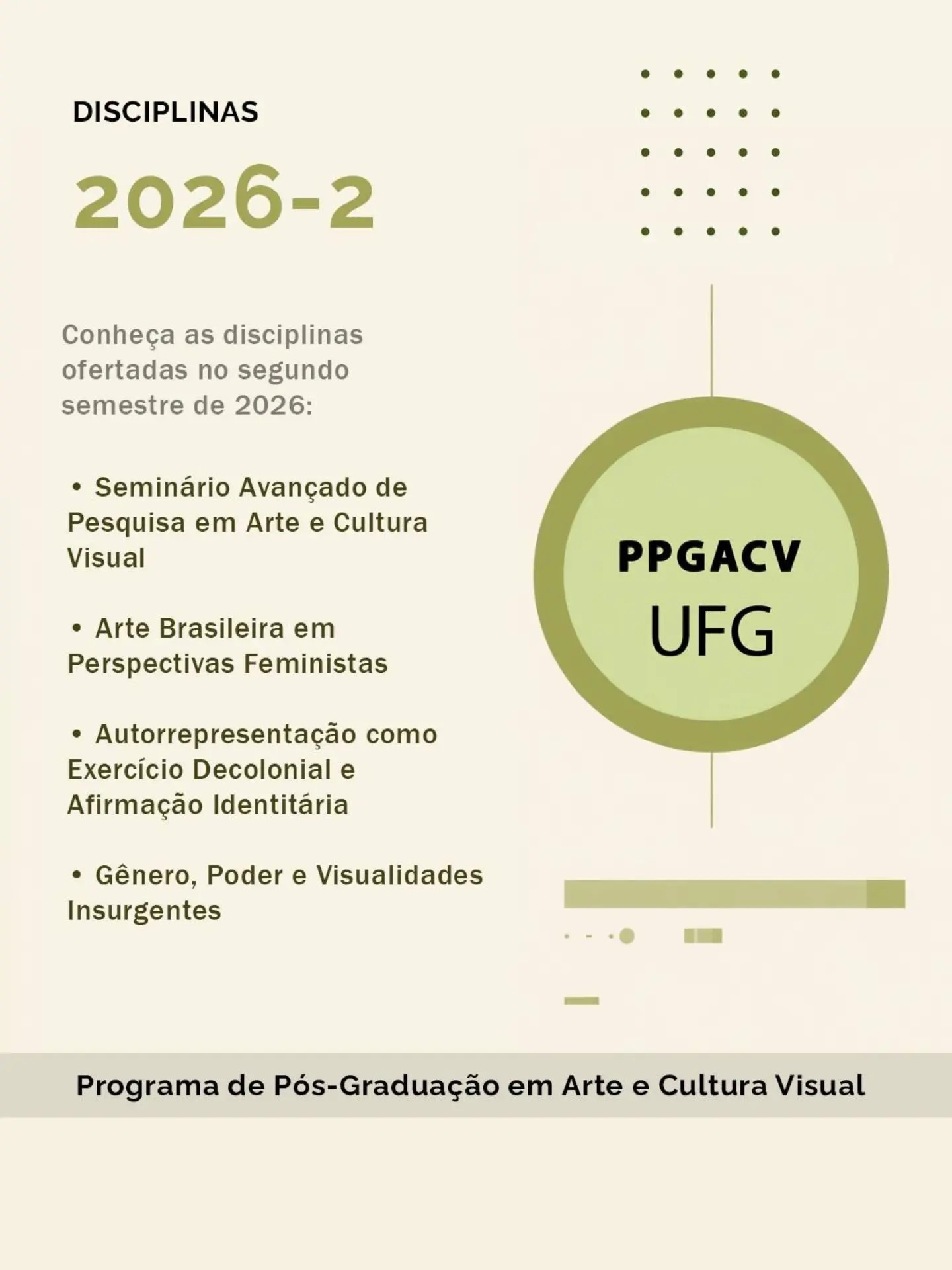 Imagem da publicação: Disciplinas do PPGACV para 2026/2: inscrições para estudantes especiais