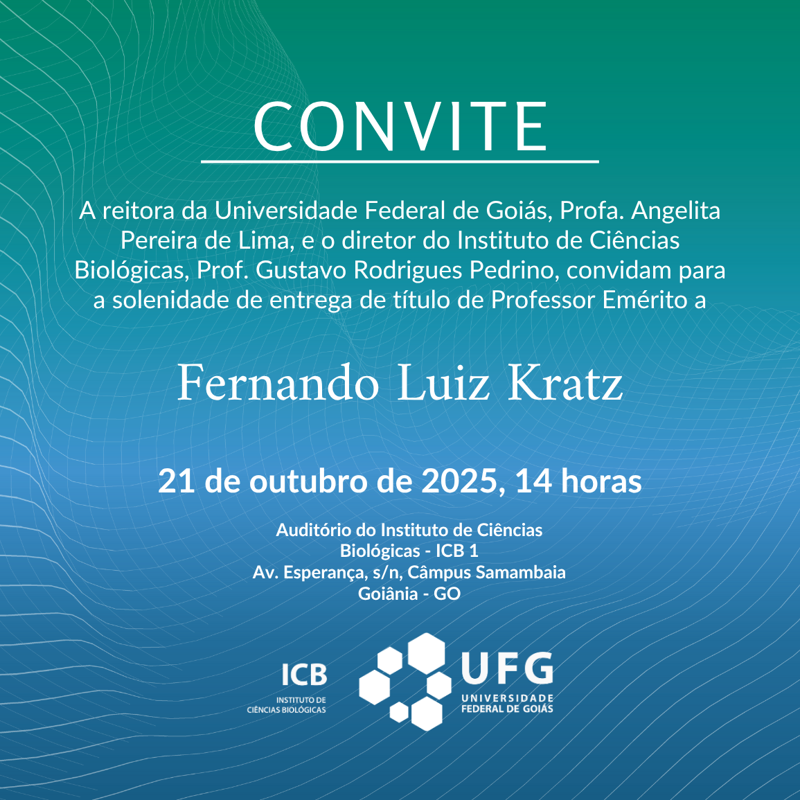 Imagem da publicação: Entrega de título emérito ao professor do ICB Fernando Luiz Kratz