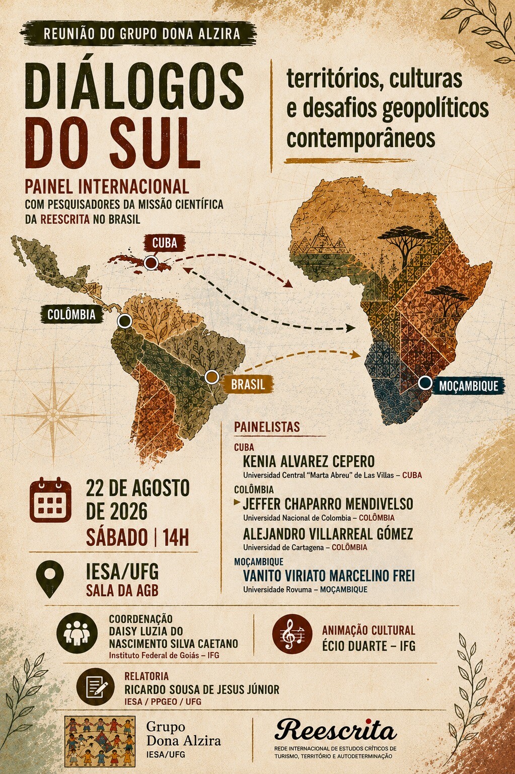 Imagem da publicação: Diálogos do Sul reúne pesquisadores para discutir territórios, culturas e desafios geopolíticos