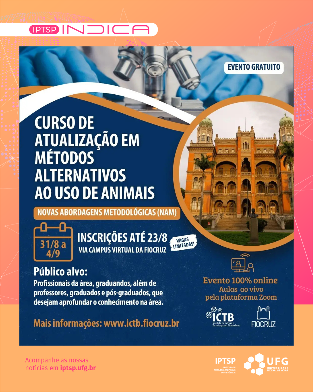 Imagem da publicação: Curso de Atualização em Métodos Alternativos ao Uso de Animais – Fiocruz