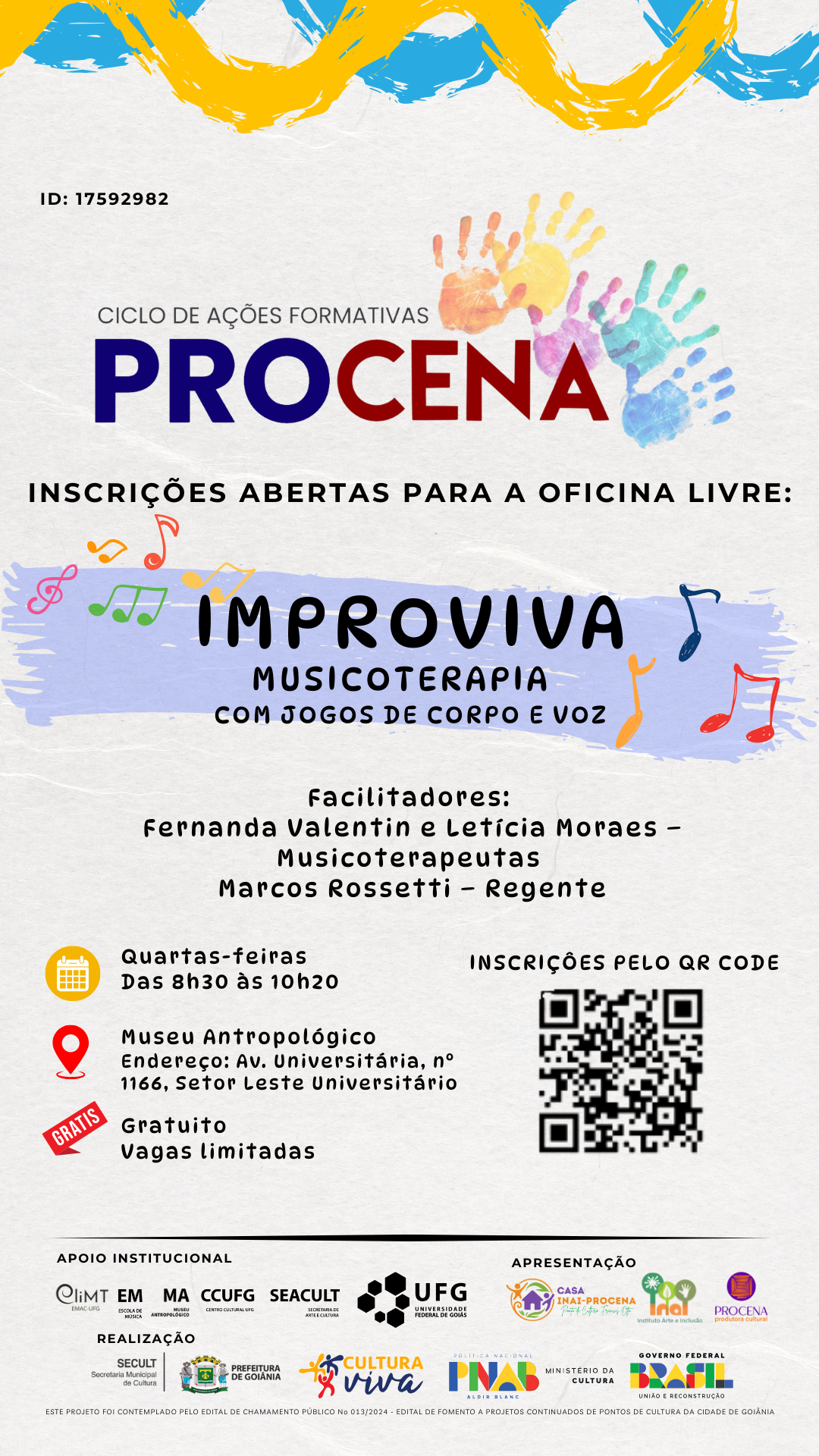 Imagem da publicação: Inscrições abertas para a Oficina Livre "Improviva - Musicoterapia com Jogos de