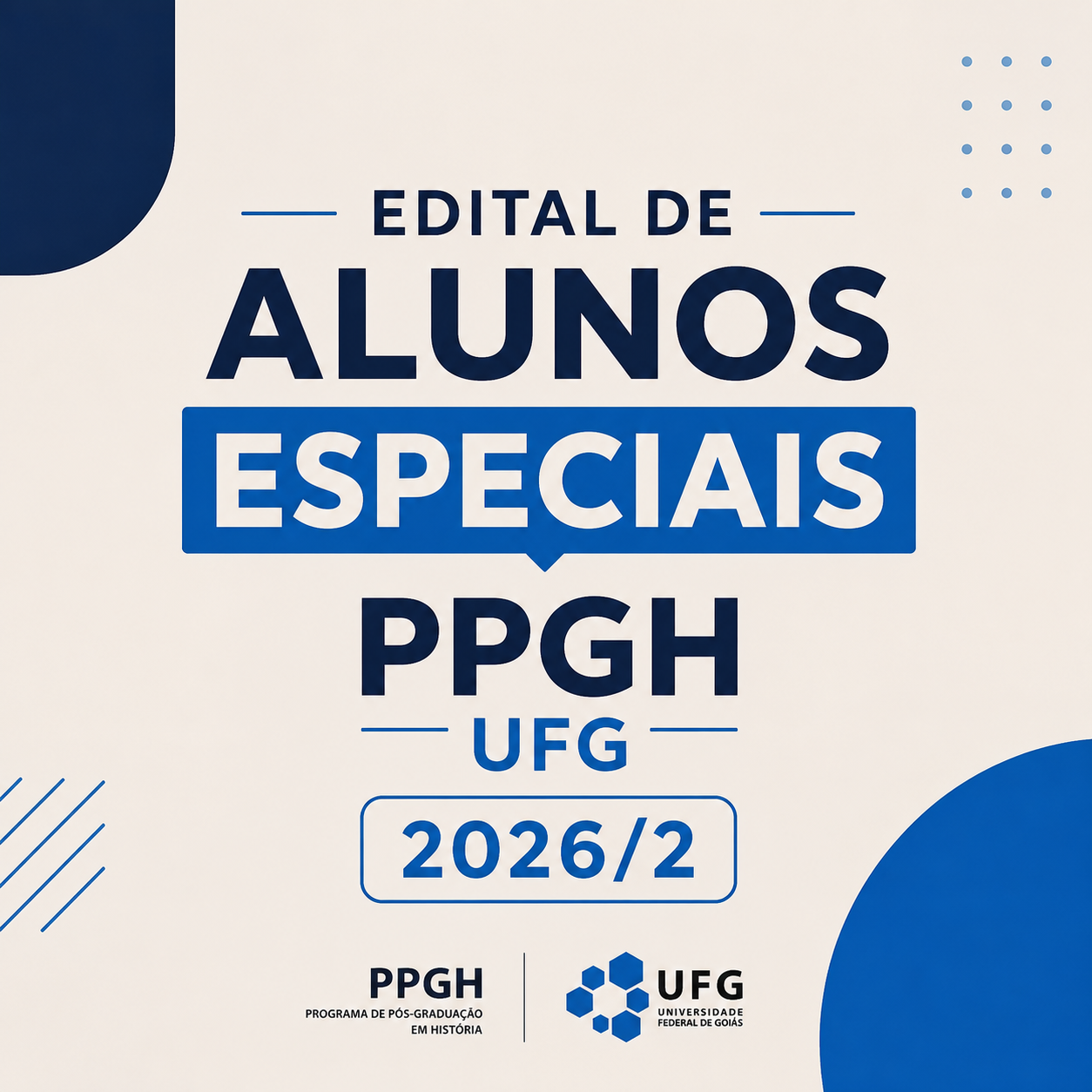 Imagem da publicação: Alunos Especiais PPGH 2026/2: inscrições até 29 de julho
