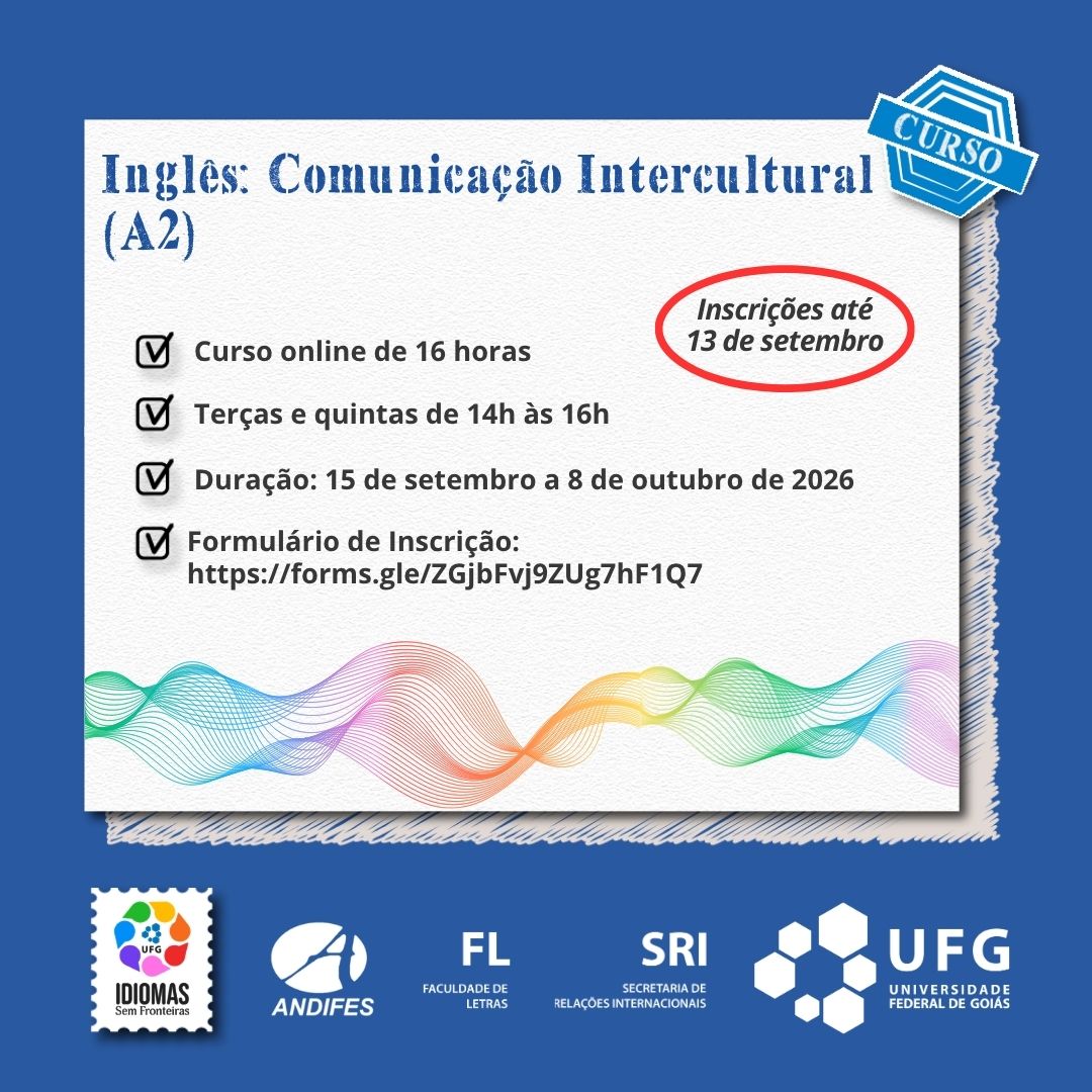 Imagem da publicação: Curso IsF: Inglês — Comunicação Intercultural (A2) · inscrições até 13/09