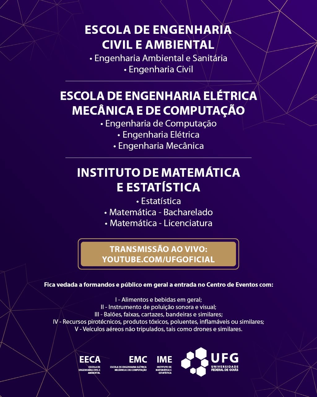 Imagem da publicação: Colação de Grau 2026/1: EECA, EMC e IME