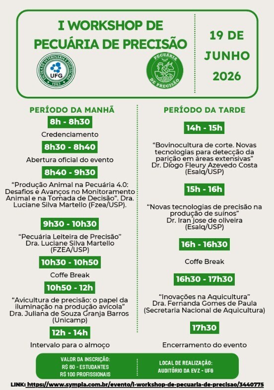 Imagem da publicação: 🐄 I Workshop de Pecuária de Precisão (UFG/EVZ)