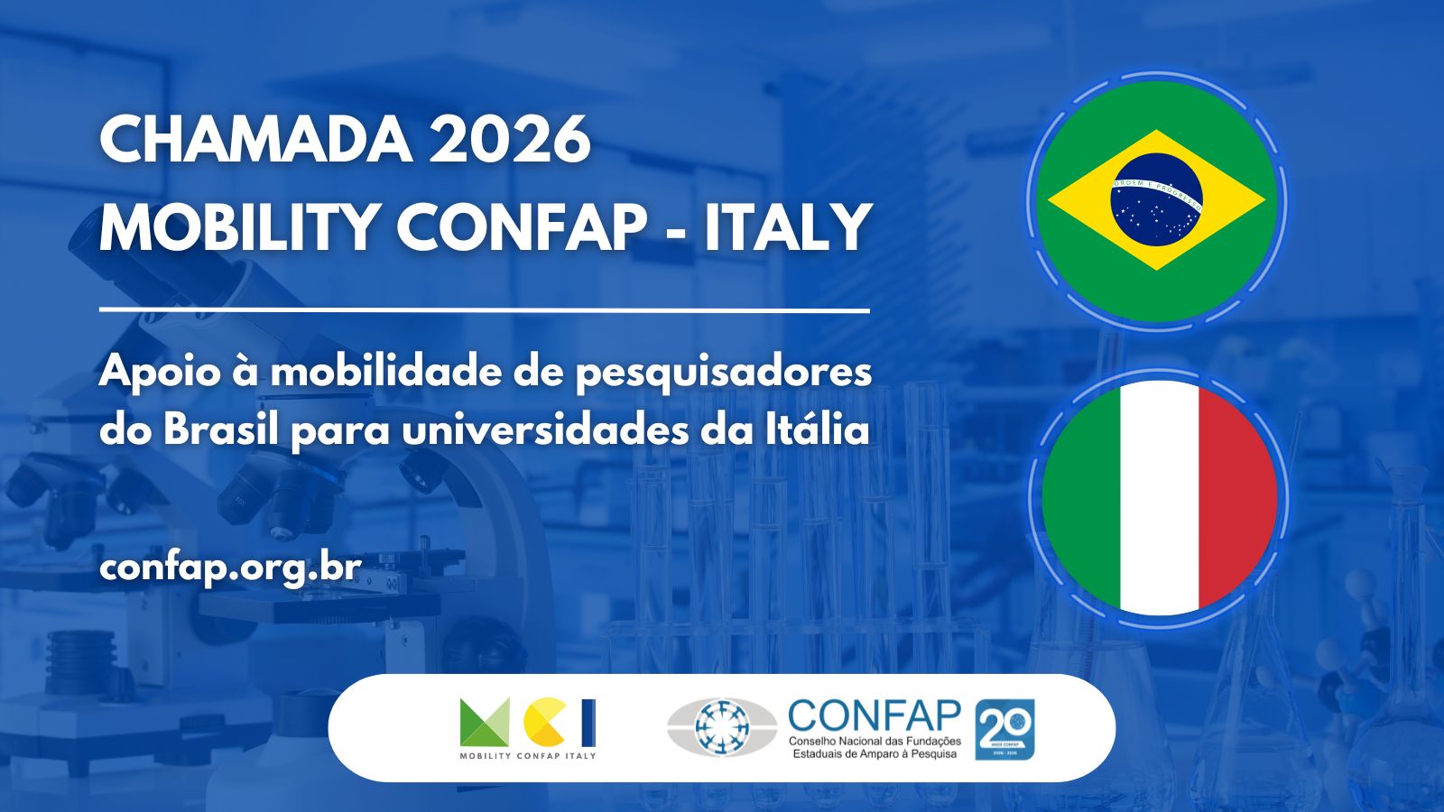 Imagem da publicação: FAPEG abre edital complementar à Chamada Mobility CONFAP Italy 2026 — mobilidade internacional...
