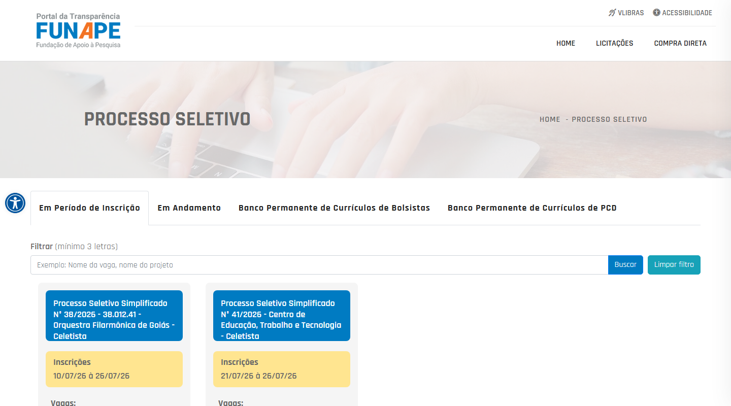 Imagem da publicação: FUNAPE: Processo Seletivo Nº 38/2026 abre vagas para Violoncelo e Violino na Orquestra Filarmônica de Goiás (inscrições até 26/07)