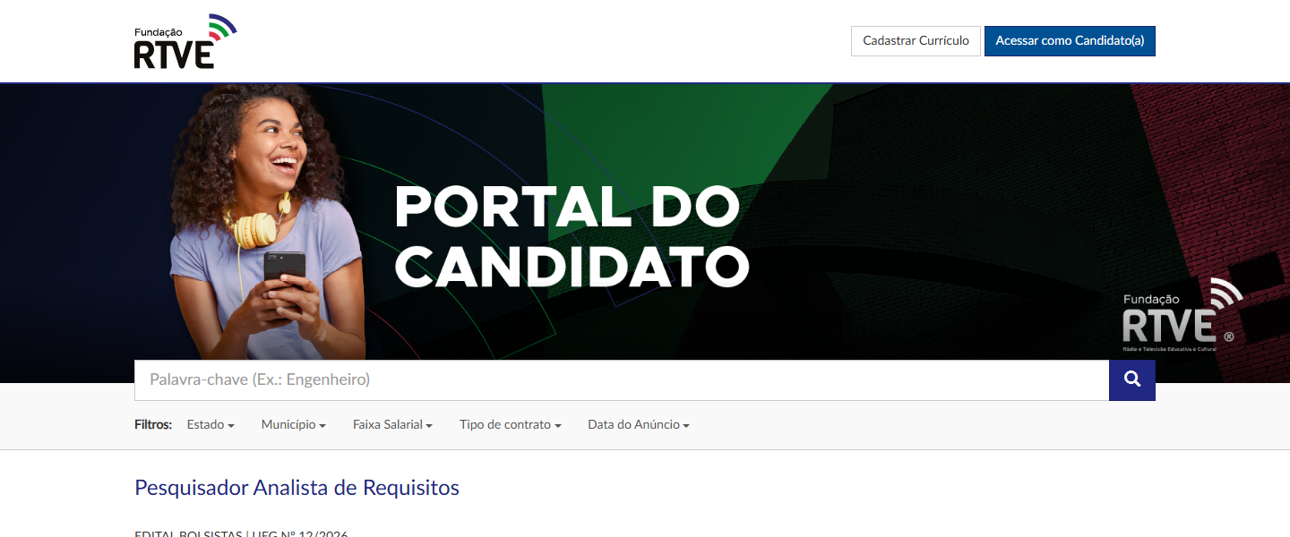 Imagem da publicação: Fundação RTVE/UEG: Edital 12/2026 abre 3 vagas de bolsista pesquisador (TI) — inscrições até 02/08