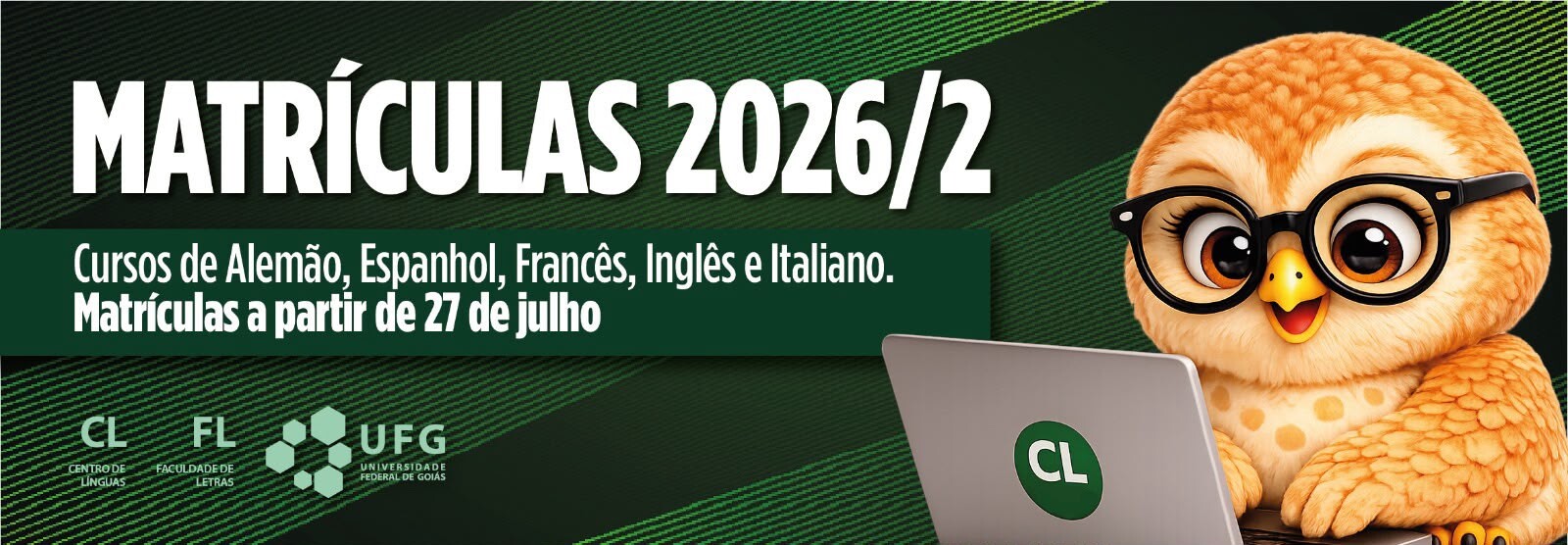 Imagem da publicação: Centro de Línguas UFG abre matrículas para o semestre 2026/2